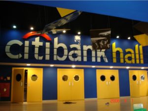 Letras – Citibank Hall – São Paulo – Letreiro galvanizado modelo bloco.